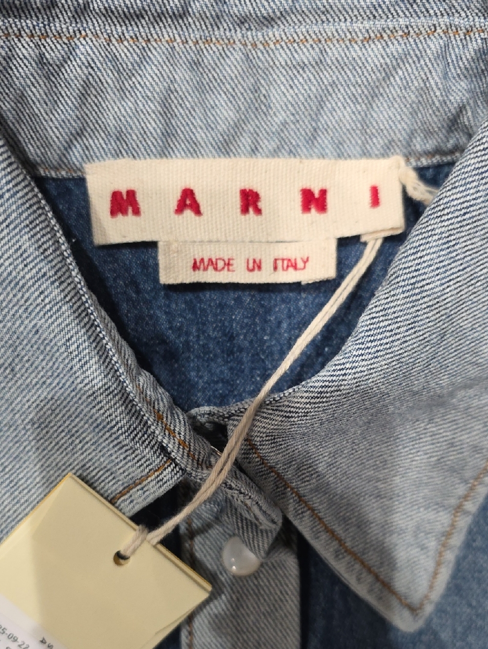 Marni Women's Denim Button-Front Shirt with Floral Embroidery - Picture 6 of 11